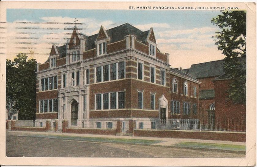 St. Marys Parochial School Chillicothe Ohio OH Postcard 1917  