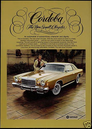 1975 Chrysler Cordoba Car Ricardo Montalban Photo Ad  