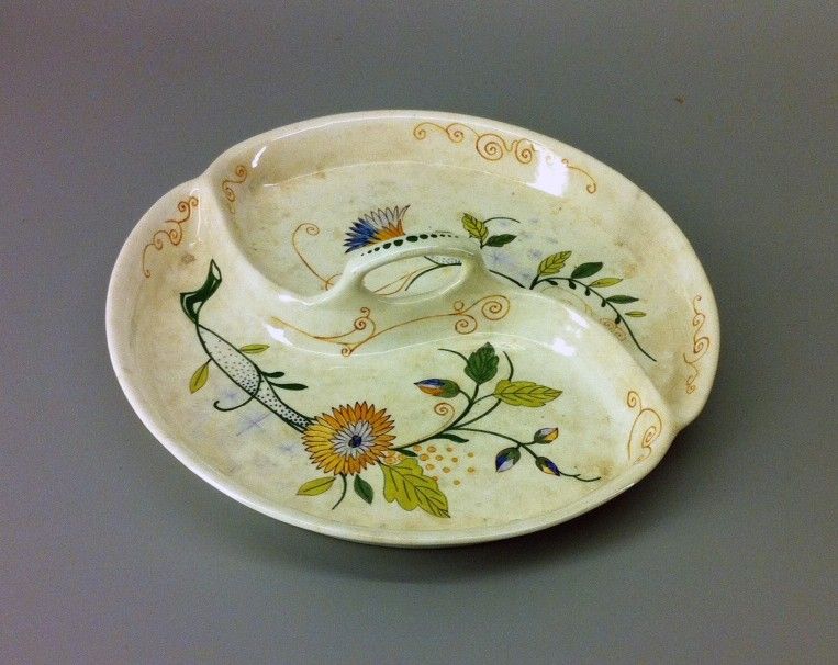 Art Nouveau Serving Dish Juliette Decor, Signed Holland Gouda 