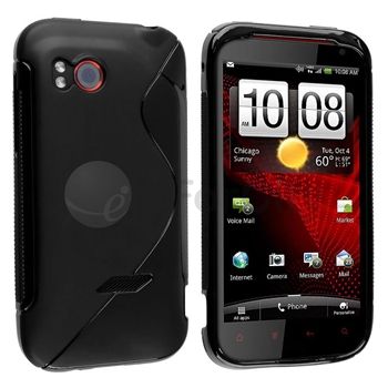 BLACK GEL S LINE TPU CASE COVER FOR VERIZON HTC REZOUND VIGOR  