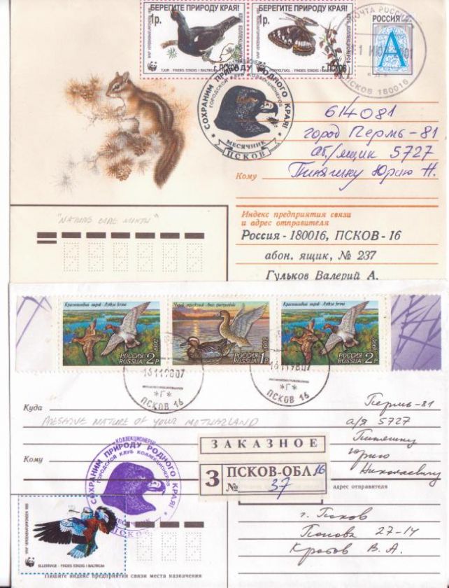 Russia 27 Pskov Club Covers 2000s. WWF Fauna  