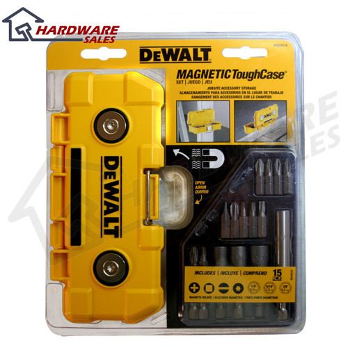 DEWALT DWMTC15 15 Piece Bit Set W/ Magnetic Tough Case  