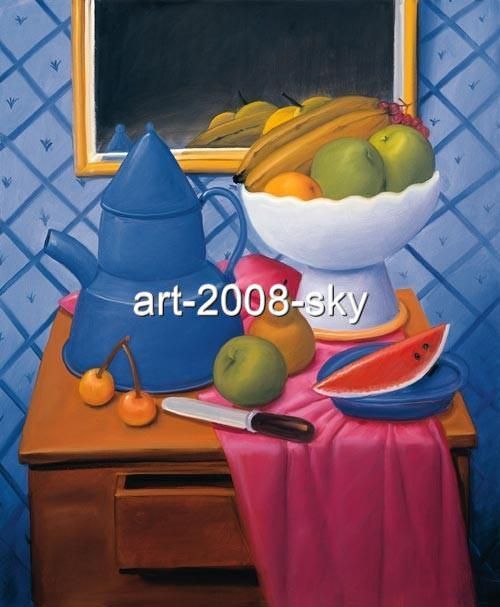 SALE OIL PAINTING REPRO OF FERNANDO BOTERO&DINING ROOM  