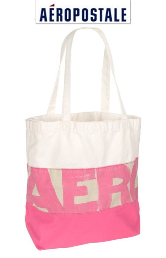 NWT $39.50 AEROPOSTALE CINCHED TOTE BAG PINK BLUE KHAKI  