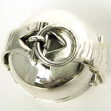 EXTRA LARGE PHOTO BALL LOCKET STERLING SILVER PENDANT  