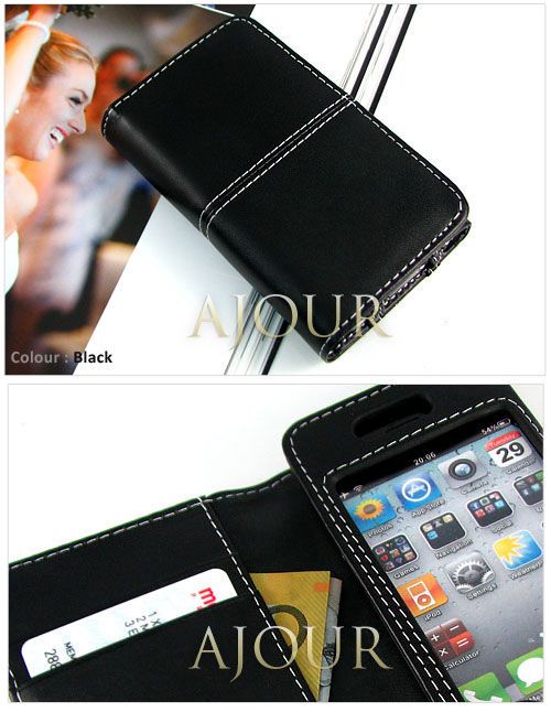 Nice Quality Apple iPhone 4 4G 4S 3 3G 3GS Leather Flip Case Cover 