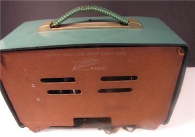 Vintage Tube Zenith Radio   Model # H615FZ1 with Handle   Blue/Green 