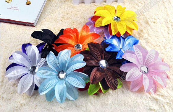   Cute Baby Girl Lady Crystal Tropical Lily Head Flower Hair Clip Bow N