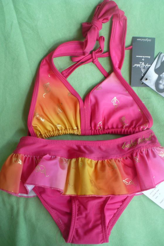Baby Phat Swimsuit Pink Peach Logos Two Piece CUTE  