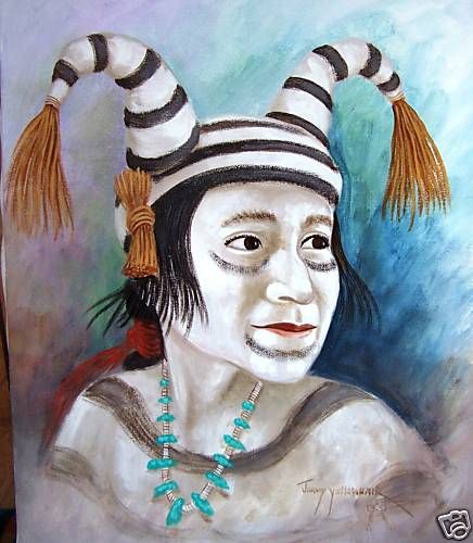 Jimmy Yellowhair, Navajo PAINTING Hopi Clown Kachina  