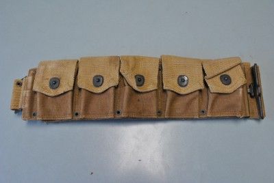 Vintage Military Webbed Ammunition Belt Field Gear WWI US Army M1918 