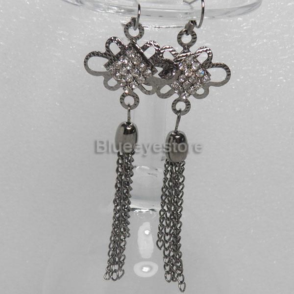 Fashion Earrings Gun Crystal Chinese Cross Long Earring  