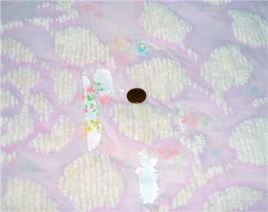   Lavender w White ROSES Cotton Chenille Bedspread CUTTER 106 X 80