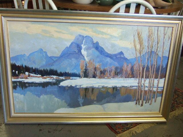 1963 Colorado Mountain Landscape Oil Painting William Burns Aspen 