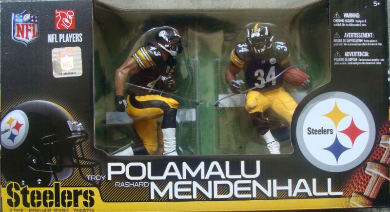 RASHARD MENDENHALL & TROY POLAMALU NFL MCFARLANE 2 PACK  