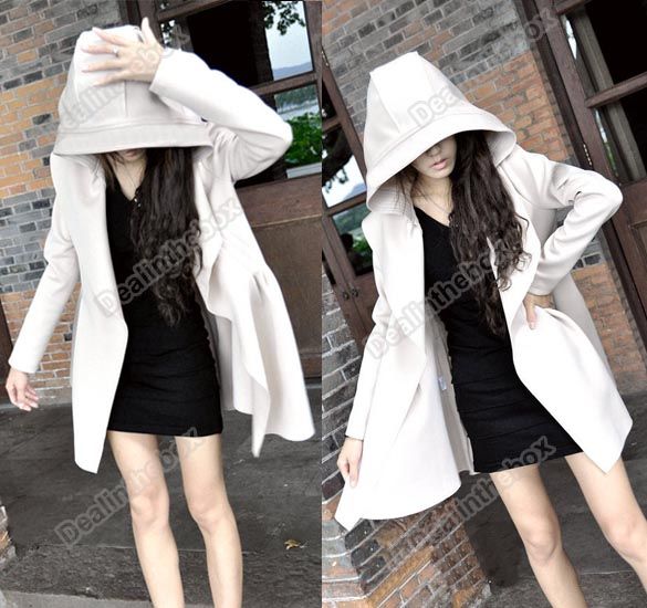 New Korean Womens Hoodie Jacket Trench Coat Outerwear Dress Unique 