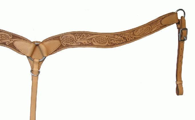 Showman Tooled Leather Contoured Breastcollar  