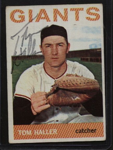 1964 Topps #485 Giants Tom Haller signed card d04 w/COA  