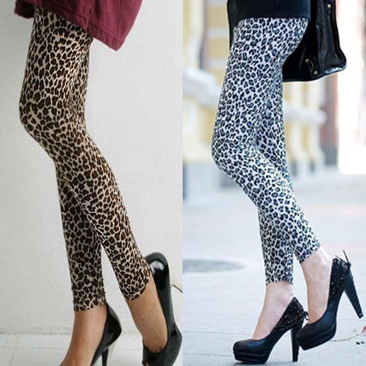 Leo Leggins Leoparden Capi leggings Hose 9806 38 36 schwarz braun 