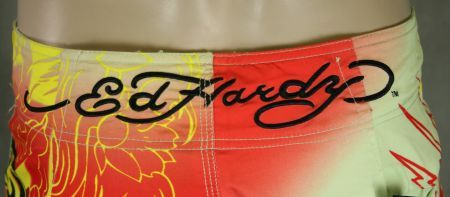 Ed Hardy Mens Red Tiger Board Shorts Roar surf Trunks  