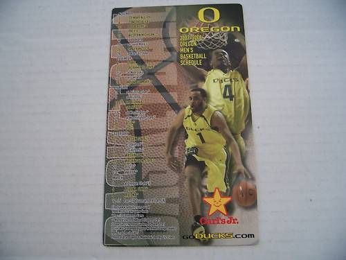 2007 08 Oregon Ducks Basketball Magnet Schedule  