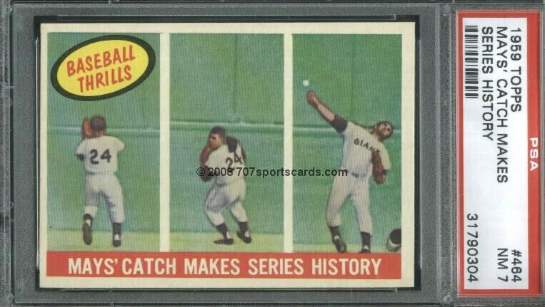 1959 Topps 464 THL Willie Mays PSA 7 (0304)  