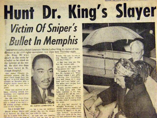 April 5 1968 Chicago Sun Times Newspaper MLK Martin Luther King SLAIN 