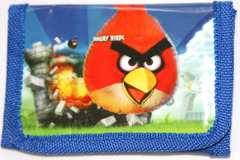 NEW Angry Birds Kids Tri fold Wallet Party Favors Red Blue Black LOW 