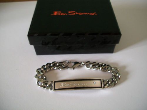 GENUINE BEN SHERMAN STAINLESS STEEL BRACELET WITH STONE  