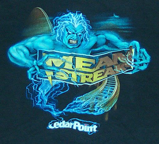 VINTAGE CEDAR POINT MEAN STREAK ROLLER COASTER T SHIRT   XL  