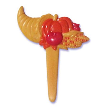 THANKSGIVING Cupcake Picks Cornucopia Decorations 24  