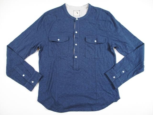 Crew Billy Reid Bridwell Henley Color Ocean Blue Size L  