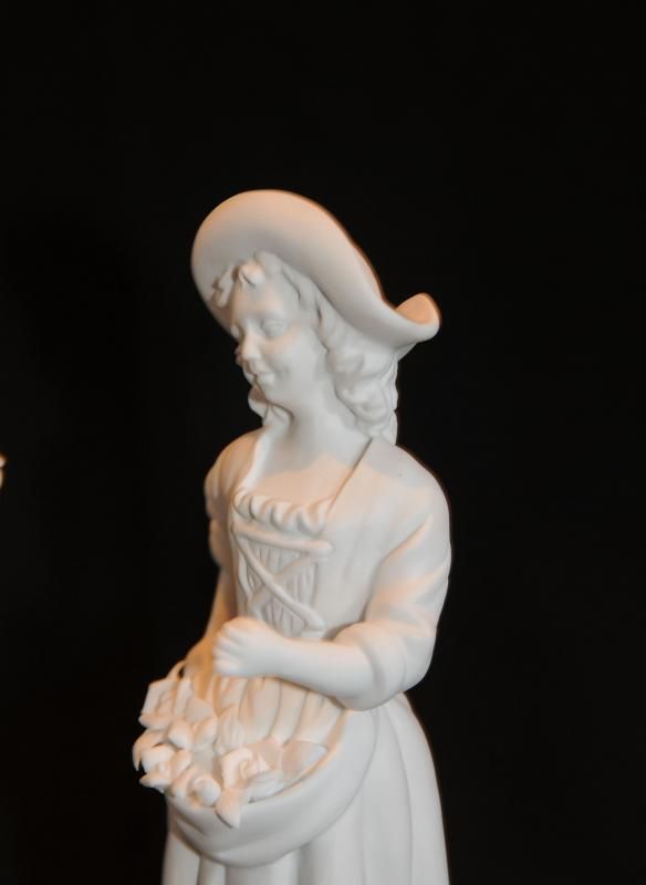 Pair French Porcelain Figurines Bisque Paris  