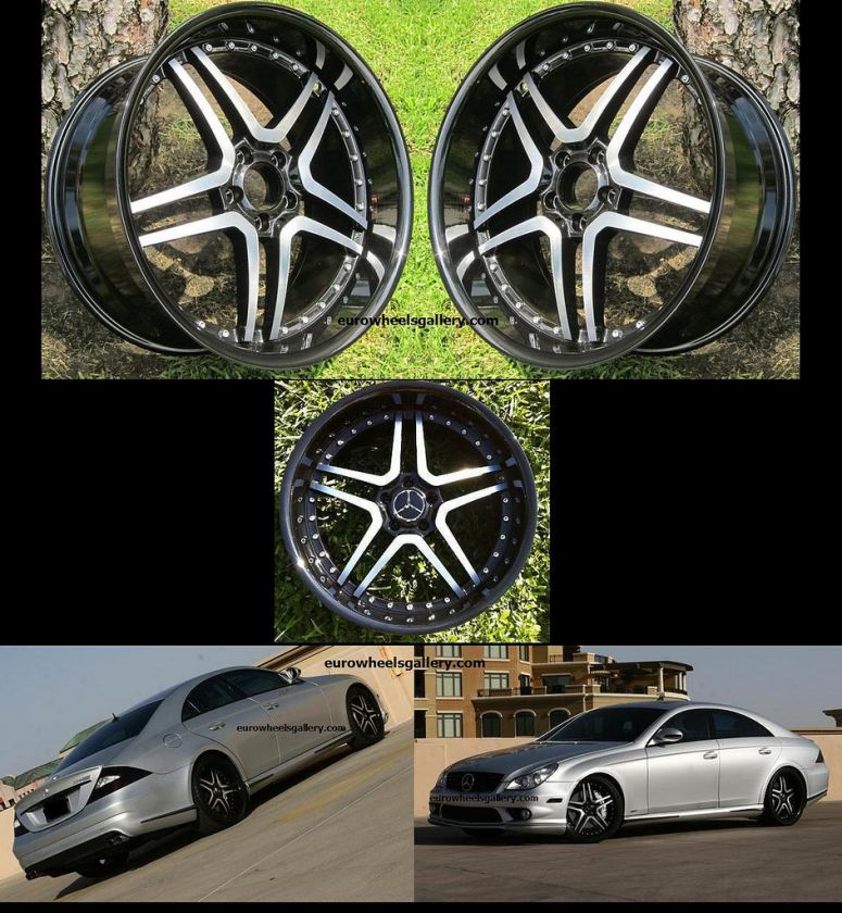 22 EURO 26 NOIR WHEELS MERCEDES S550 S600 CLS 500 600 SET OF 4 RIMS 