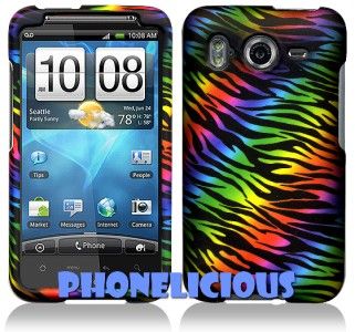   HTC INSPIRE 4G  DESIRE HD  Hard Cover Phone Case BLACK RAINBOW ZEBRA