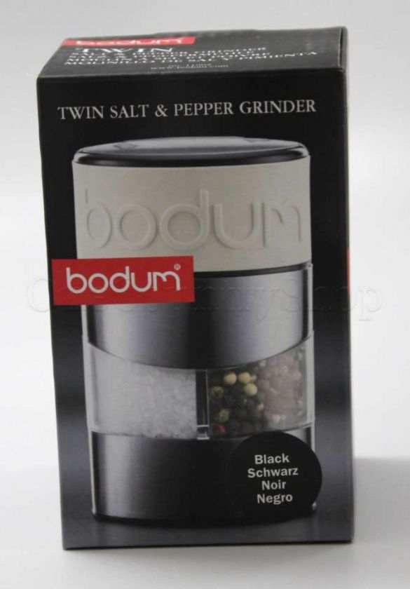 Bodum TWIN Dual Salt and Pepper Grinder Mill Black NEW 727015046716 