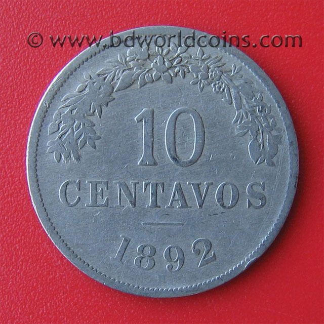 BOLIVIA 1892 H 10 CENTAVOS 25mm Cu Ni MEDAL ROTATION  