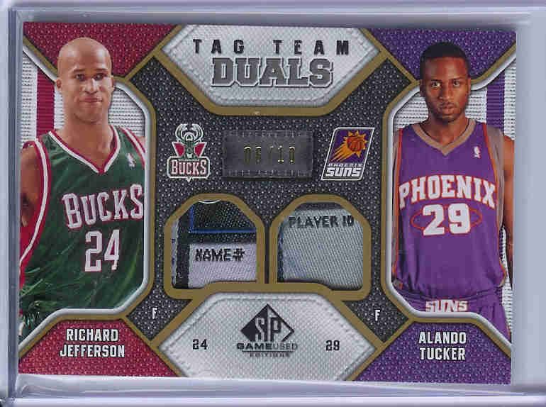 2009 10 SP GAME USED TAG TEAM DUALS RICHARD JEFFERSON ALANDO TUCKER 