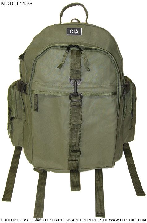 CIA School Backpack Book Bag C.I.A. w/Patch/Badge 15G  