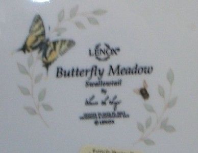 Lenox BUTTERFLY MEADOW 2 Dinner Plates MINT Swallowtail  