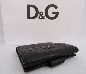 BN Dolce & Gabbana Black D&G logo Leather Wallet Bag Purse   Rare 