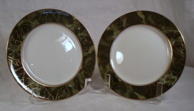 Aynsley Onyx Green Bread and Butter plates  