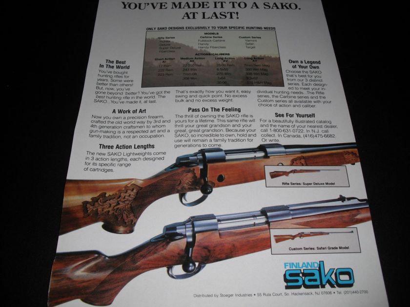 Sako Guns   Rifle Series Super Deluxe   Custom Safari Grade Model 1986 