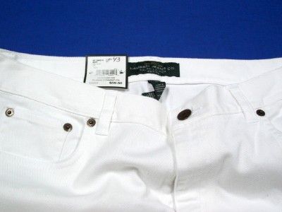   womens Classic Straight Leg White Jeans Stretch 12 P x 29  