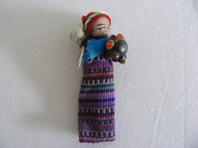 GUATEMALAN WORRY DOLLS   FAIR TRADE  LARGE DOLL MAGNET  