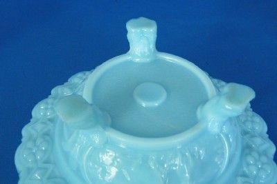 Vallersthal of France Antique Vallerysthal Blue Milk Glass Cow Butter 