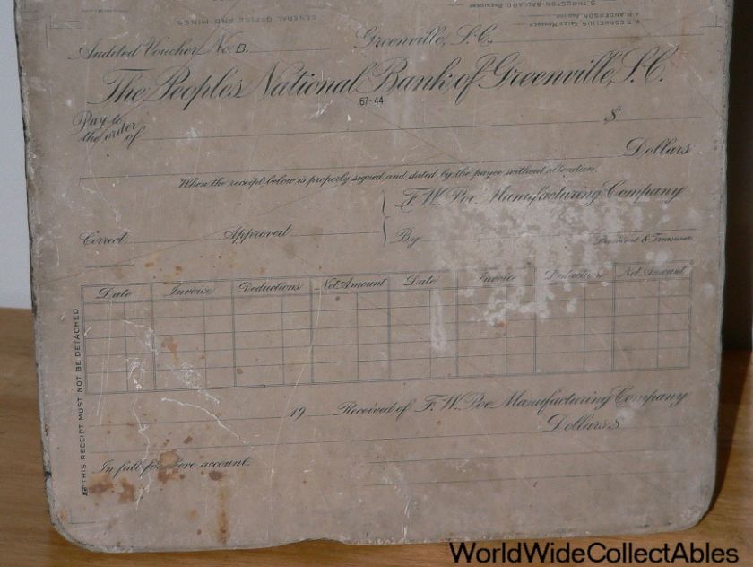 19th c. Litho Lithographers Stone MINING KY Greenville SC BANK Tampa 