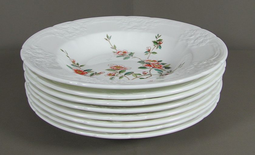   of 8 Coalport English Bone China SAMARKAND Rimmed Soup Bowls  