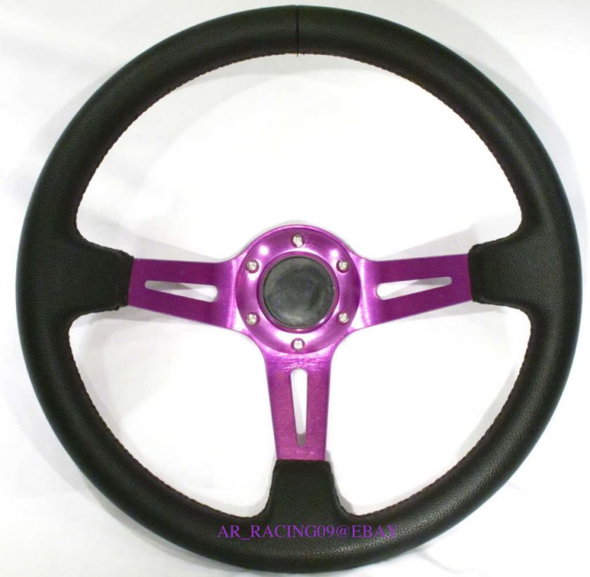 Drift Racing Deep Dish Steering wheel 350mm Purple Pink  