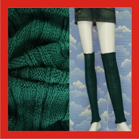 New Women Solid Dark Green Loose Leg Warmers g022  